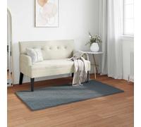 Rug Faux Rabbit Fur Anthracite 80x150cm Polyester Anti-Slip Soft Cozy Indoor Lux