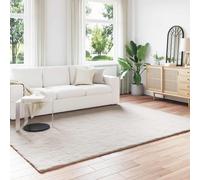 Rug Faux Rabbit Fur Beige 200 x 280 cm Polyester Plush Antiskid Cozy Warm Lux XL