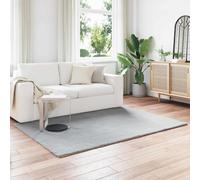 Rug Faux Rabbit Fur Grey 120 x 170 cm Plush Polyester Anti-Slip Cozy Winter Warm