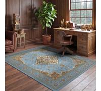 Rug Floral Leaf Vine Diamond Pattern120 × 160 cm Washable Carpet for | BlueRug Floral Leaf Vine Diamond Pattern120 × 160 cm Washable Carpet for Oriental Vintage