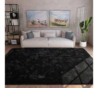 Rug for Bedroom 210 x 290 cm Anti Slip Soft Fluffy Shaggy Easy to Clean, Many Different Sizes Fluffy Shaggy Rug Living Room for The Bedrooms and Kitchen, Black