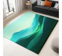 Rug for Living Room - Soft Comfortable Washable Area Rugs for Bedroom Dining Room Abstract Line Green Mountain Landscape Carpet for Office Non Slip Non Shedding Floor Mat, Green 180x240cm