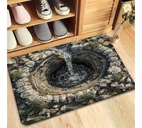 Rug for the front door, exterior entrance, bottomless brick for the living room, rugs with 3D optical illusion, non-slip rug for the game room60x90 (6)