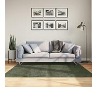 vidaXL Soft Short Pile Floor Mat - Washable Area Carpet with Non-Slip Backing, Suitable for Indoor Spaces with Underfloor Heating - Forest Green, 160 x 160 cm