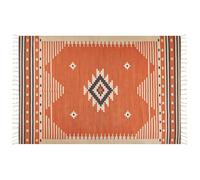 Rug GAVAR Orange 200 x 300 cm Cotton Kilim