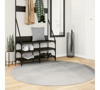 Rug Grey Ø160cm 100% Polyester 3D Geometric NonSlip Short Pile Round Scandi Cozy