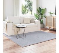 Rug Grey 200x200 cm Polyester NonSlip Modern Square Area Rug Soft Low Pile 6.2kg