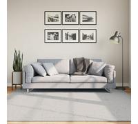 Rug Grey 200x200 cm Polyester Washable Non-Slip Soft Modern Indoor Area Large XL