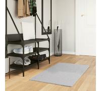 Rug Grey 60x110cm 100% Polyester Short Pile 18mm Soft Fluffy Indoor Mat Washable