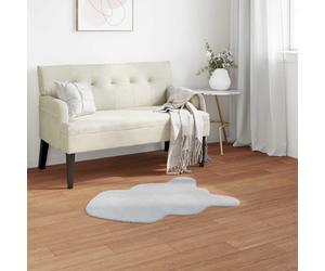 Rug Grey 80x120 cm Faux Rabbit Fur Polyester Anti-Slip Cozy Indoor Luxury Plushy