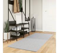 Rug Grey 80x200 cm 100% Polyester Short Pile Soft Fluffy Indoor Hallway Washable