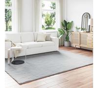 vidaXL Faux Fur Rabbit Rug, Grey, 240 x 340 cm, Polyester, Stylish Modern Rug for Bedroom, Durable Faux Leather Accents, Soft and Easy-Care Decoration for the Living Room, Cosy Egg