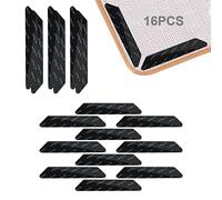 Rug Gripper, 16 PCS Non Slip Rug Grip Reusable Rug Tape Anti Curling Rug Gripper Rug Tape, Washable Rug Tape and Carpet Grippers for all Types and Sizes of Rugs(Black)