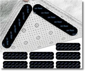 Rug Gripper 18PCS - Washable & Reusable Rug Grippers for Laminate - Hardwood Floor - Suitable Carpet Grippers for Marble, Wooden Floors & for all types & sizes of Rugs (18)