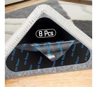 Rug Grippers for Laminate Floor, banpa Anti Slip Rug Underlay Stickers, Reusable & Washable Carpet Stickers for Rugs for Wooden, Marble Floors (Pack of 8)