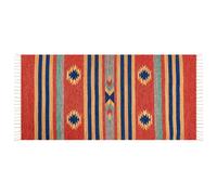 Beliani Rug Hatis Multicolour 80 X 150 Cm Cotton Kilim