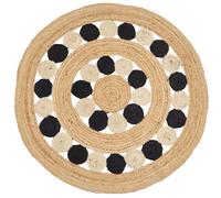 Beliani Rug HOVIT Black ? 140 cm Jute, Cream
