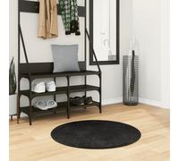 Rug HUARTE Short Pile Soft and Washable Black √ò 80 cm Berkfield Home Black Medium