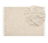 Beliani Rug ITANAGAR Beige 160x230 cm Cotton, Cream