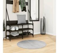 Rug IZA Short Pile Scandinavian Look Grey √ò 80 cm Berkfield Home Grey Medium