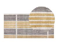 Cotton Area Rug 80 x 150 cm Yellow and Black KATRA