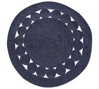 Beliani Rug KOYUNLU Dark Blue ? 120 cm Jute, Blue