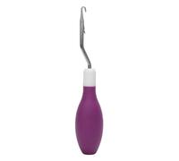 Rug Latch Hook Knitting Tool Oval Shape Rubber Handle Portable Carpet Crochet Needle for Fabric Crafts Knitting Hooking for Rug Making Art Crafts (Purple)
