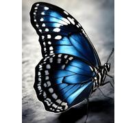 Rug Making Kit For Adults Blue Butterfly Animal Doormat Carpet Making Kits，Interlocking Hook Rug Gift Packing Diy For Teenager/Adults With Printed Canvas 35x46in