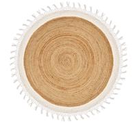 Beliani Rug MARTS White ? 140 cm Jute, Cream