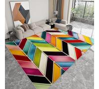 Rug Modern V-Shaped Patchwork Herringbone Non-Slip Washable Soft Non-Shedding, 120 x 180 cm Home Decor Large Carpet Reduce Noise Mats, for Bedroom Family Bedside Living Room Bathroom Office Multicolor