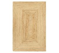 Rug Natural Braided Jute 200x300 cm Handmade Rustic Beige Flatweave Ecofriendly