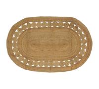 Rug Natural Jute 152x245 cm Rectangular Layered Circles Handmade Indoor Eco Mat