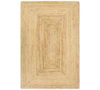 Rug Natural Jute 160x230 cm Handmade Braided Eco Floor Mat Rustic 100% Handwoven