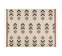 Beliani Rug NIAVAN Beige 160x230 cm Cotton Kilim, Cream