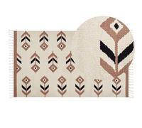 Rug NIAVAN Beige 80 x 150 cm Cotton Kilim