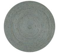 Rug Olive Green Braided Jute Round 120 cm Handmade Natural Texture Boho Mat Soft