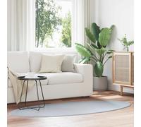 Rug Oval Grey 120x170 cm 100% Polyester Non-Slip Foldable Home Machine Washable