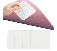 Rug Pad Gripper for Hardwood Floors - No Damage, Non-Slip Rug Pads with Under Rug Carpet Tape Technology, Ensures Flat Corners and Secure Placement - 4 Pack, 3.9inch Squares