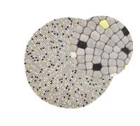 Rug PENEK Light Grey ø 140 cm Wool