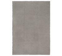Rug Rectangular Grey Cotton 160x230 cm Heavy Rope Woven Soft Floor Mat Non-Slip