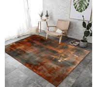 Rug Retro Rusty Texture Design Square Brown And Gray Washable Rugs Living Room Extra Large Size Soft Touch Short Pile Style Carpet Area Rugs Non Slip Non Shedding 80 x 150 cm