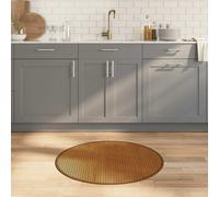 Rug Round 80cm Brown Bamboo Anti-Slip Natural Floor Mat Indoor Slim Easy Roll-Up