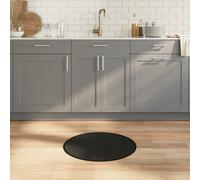 Rug Round Bamboo 60 cm Black Anti-Slip Natural Bamboo & PP Mat Stylish Home Rug