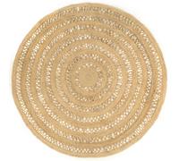 Rug Round Braided Jute Natural 210cm Handmade Boho Area Mat Durable Texture Soft