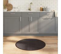 vidaXL Rug Floor Mat Area Rug Hallway Carpet Runner Round Dark Brown Bamboo