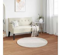 Rug Round Faux Rabbit Fur Cream Ø120cm Polyester Plush Indoor Cozy Floor Mat XL