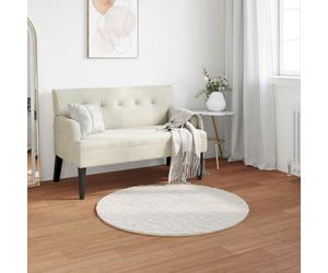 Rug Round Faux Rabbit Fur Cream Ø120cm Polyester Plush Indoor Cozy Floor Mat XL