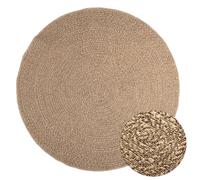 Rug Round Indoor Outdoor Ø160cm Brown Polypropylene Jute-Look Durable Easy-Clean