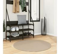 Rug Round Sand Ø100cm Polyester Non-Slip Washable Modern Indoor Accent XL Cozy.