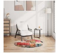 Rug Runner 50x100 cm Cream Polyester PVC Patchwork Low Pile Anti-Slip Washable.